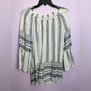 Westport Women’s White & Black Three Quarter Sleeve Blouse NWOT